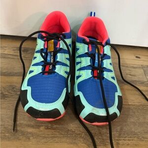 Vibrant Blue and Black Kids Sneakers